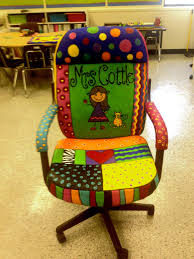 Painted Chair For Teachers Author S Chair Love It Painted Teacher Chair Whimsical Furniture Funky Painted Furniture