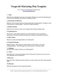 Nonprofit Marketing Plan Template Summary Marketing Plan Template Nonprofit Marketing Plan Nonprofit Marketing