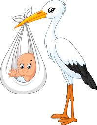 Cartoon Stork With Cute Baby Vectors 02 Novorozhdennyj Mladenec Milye Risunki Detskie Kartiny