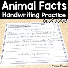 1001 free fonts offers the best selection of handwriting fonts for windows and macintosh. Animal Fact Handwriting Practice Cursive