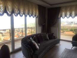 Klasik Salon Balon Perde Linens Home Decor Curtains Home