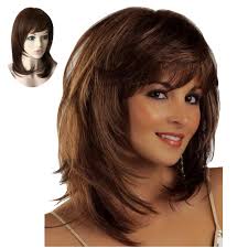 Just like the right lipstick can make your lips look fuller and the right eyeliner can make your peepers pop, the right cut and style can transform thin hair into a. Amazon Com Auflaund Fashion Bob Middle Length Straight Layered Brown Hair Wigs For Women Cosplay Wig Cap Beauty