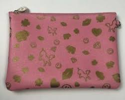 leather pink pouch makeup bag clutch