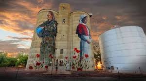 Silo Art By Cam Scale In Devenish Northern Victoria Nurses 100 Years Apart Street Art Graffiti Street Art Art