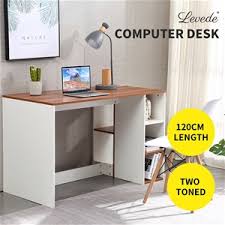 It manages to saves space as a table with. Buy Levede Computer Desk Desks Home Office Desk Study Wood Space Saver Storage Grays Australia