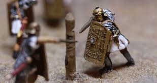 For a long time there was pushing of shield against shield and thrusting with the sword. Training Dioramas Roman Army Exhibition