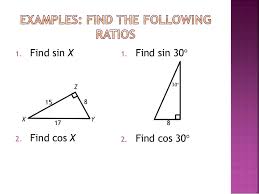 These are defined for acute angle below: Sine And Cosine Right Triangle Geometry