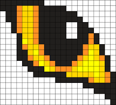 Yellow Cats Eye Kandi Pattern Pixel Art Minecraft Pixel Art Pixel Art Grid