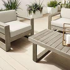 Metal base with black powdercoat finish. Portside Outdoor Sofa Lounge Chair Coffee Table Set