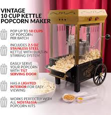 Got this thing on christmas daywow!!! Amazon Com Nostalgia Vintage 2 5 Ounce Tabletop Kettle Popcorn Maker Makes 10 Cups With Kernel Oil Measuring Spoon And Scoop Perfect For Birthday Parties Movie Nights Black 2 5 Oz Kitchen Dining