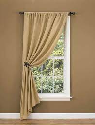 Shop for window curtains in cotton, printed & many more styles starting from ₹415 onwards. Burlap Unlined Single Tieback Curtain Panel Small Window Curtains Living Room Windows Farmhouse Window Treatments
