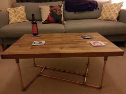 Our New Old Coffee Table This Used To Be A Kitchen Worktop Then It Was 2 Shelves Of 4 In Our Old Flat Then It Coffee Table Old Coffee Tables Kitchen Worktop