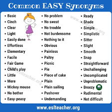 Easy Synonym 45 Synonyms For Easy To Expand Your Vocabulary Esl Teacher Vocabulary Learn English For Free Synonym