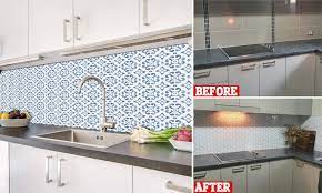 White square tile kitchen splashbacks nzone basketball. Kmart Shoppers Are Now Updating Their Kitchen And Bathroom Using 25 Stick On Tiles Daily Mail Online