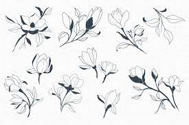 Hand Sketched Magnolia Hand Sketch Flower Drawing Magnolia Tattoo