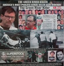Montage of pictures and newspapers of Gary Ridgway (The Green River Killer).  Gary Leon Ridgway (1949-) an American serial killer who was convicted of 48  separate murders. - SuperStock
