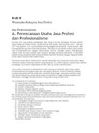 Perencanaan usaha jasa profesi dan profesionalisme. Alala