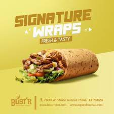 Tasty Signature Wraps At Blist R Food Menu Design Food Food Poster Design