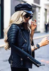 Winter Street Style All Black Outfit Ideas Outfits With Hats Fashion Leather Jacket