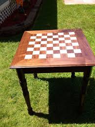 This Hard Wood Chess Or Checker Board Table Is One Of Our More Popular Selling Items It Is A Unique High End Custom Checkerboard Table Wood Chess Chess Table