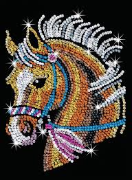 Wild white horses note set. Sequin Art Horse Sequin Art Arts Crafts Free Delivery Art Kit Art Kits Dot Art Painting