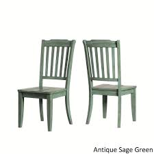 Get 5% in rewards with club o! Eleanor Oak And Antique Sage Green Wood 3 Piece Round Table And Slat Back Dining Set By Inspire Q Classic