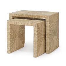 Natural Seagrass Rope Nesting Tables Mecox Gardens Nesting Tables Bliss Home And Design Furniture