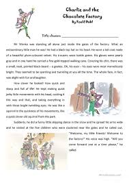 Roald Dahl Charlie And The Chocolate Factory Extract Chocolate Factory Roald Dahl Reading Comprehension