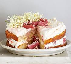 Rhubarb Elderflower Cake Recipe Spring Cakes Recipes Bbc Good Food Recipes Rhubarb Cake