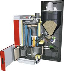 Wood Pellet Boiler Technical Cutaway View Wood Pellet Boiler Heating Systems Devices Design