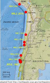 This Map Shows The Location Of Earthquakes With A Magnitude Of 8 2 And Greater Along The Peru Chile Trench From 1900 To P Earthquake Tsunami Earthquake Monitor