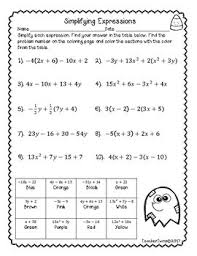 This rational expressions worksheet will produce problems for simplifying rational expressions. Halloween Simplifying Expressions Coloring Worksheet By Teacher Twins
