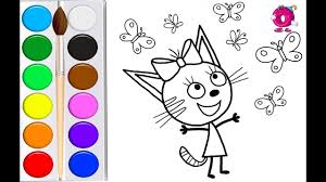 tri kota multik raskraska dlya detej uchim cveta cartoon for kids learn raskraski risunki risovat