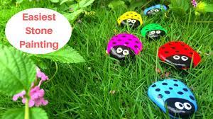 Rough up the surface with sandpaper if needed for better paint adhesion. Stone Painting Ideas For Beginners Stone Art For Garden How To Paint Bug On Stones Youtube