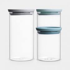 Store some trail mix or nuts for a healthy snack later. Stackable Jars Set Of 3 Mixed Brabantia