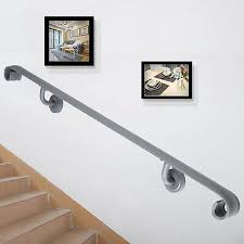 Handrails are installed parallel to the staircase at the same angle. Staircase Rails Banister Support Water Pipe Design Black Wrought Iron Decking Railings Stair Handrail For Indoor And Outdoor Wall Mounted Decking Fencing Tools Home Improvement Guardebem Com