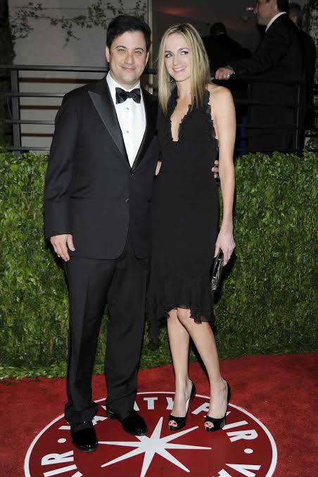 Jimmy Kimmel's Wife Molly McNearney Wows in Gold Naked Dress at Emmys