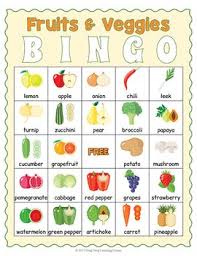 Fruit And Vegetable Bingo Game Fruits And Vegetables Healthy Food Activities Bingo