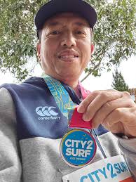 What a day for our President, Anthony Belista, as he participated in the  City2Surf fun run. The track is 14 kilometres long. And he tackled that for  our Scholarship Program. Mapua Alumni