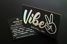 Holographic foil business cards these cards were created for ellena galimullina, one of europe's finest abstract creation artists. Holographic Business Cards Print Peppermint
