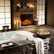 Dynasty fireplaces is a professional fireplace supplier specializing in the design and manufacturing of fine, natural stone mantels and modern electric fireplaces. Perkins Wall Mounted Electric Fireplace Bathroom Fireplace Japanese Bathroom Design Romantic Bathrooms