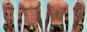 Sims 4 tattoos/piercings cc • custom content downloads . Modthesims Tattoos Full Sleeves Four Styles Sims 4 Tattoos Sims 4 Sims 4 Cc Packs
