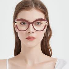 Rex Cat-eye Red Silver Frame Glasses