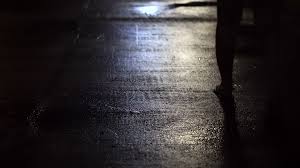 Woman Walking Alone In Dark Wet Street At Night Abstract Crime Stock Video Footage Storyblocks