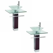 glass pedestal sink wayfair