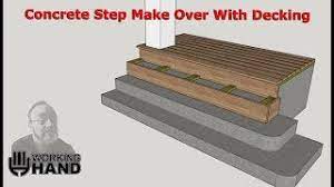 If you love solid wood floors and your home rests on a concrete slab, you're not out of luck. Concrete Step Make Over With Wood Decking Youtube
