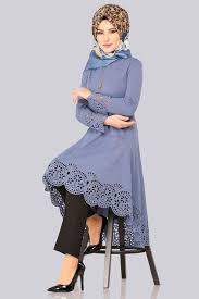 Modaselvim Tunik Lazer Kesim Peplum Tesettur Tunik Pl670 Acik Indigo Peplum Moda Stilleri Tunik