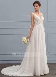 Us 217 00 A Line V Neck Court Train Chiffon Wedding Dress Jj S House Wedding Dresses Online Wedding Dress Chiffon Wedding Dress