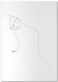 Persian cat doll face warrior cat drawings animal drawings cat coloring page animal coloring pages cat sketch free cats cat template cat steps. One Line Cat Notebook Juniqe