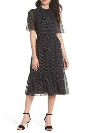 felicity and coco poppy polka dot chiffon shirtdress regular petite nordstrom rack